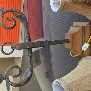 Antique Cast Iron Double Leaf  Lamp With Tassle Shades Working Stunning …